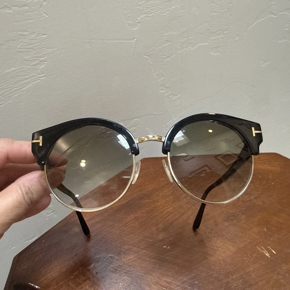 Tom Ford Alissa TF608 01B Black Gold Eyeglass Frames Only 54-21 140 Women's